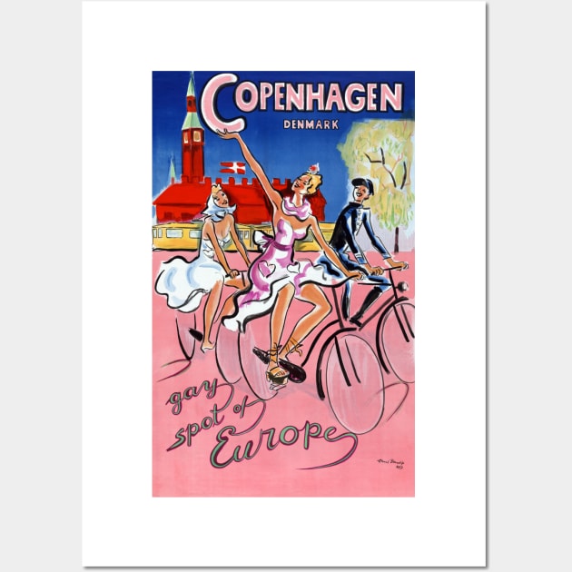 Vintage Travel Poster Copenhagen Denmark Wall Art by vintagetreasure